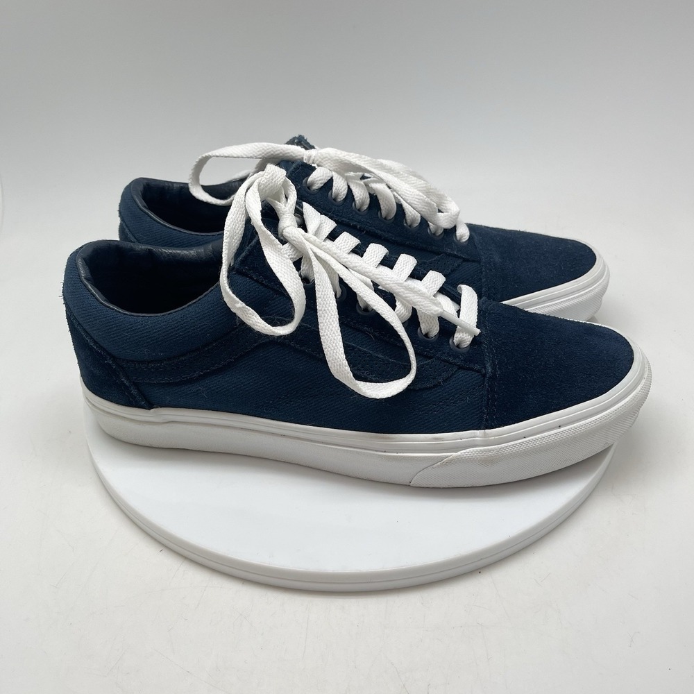 Vans Old Skool Mens 9 Blue Athletic Skate Walking Canvas Shoes Sneakers 721454